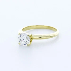 ANILLO SOLITARIO CLÁSICO ORO AMARILLO 14K CORTE REDONDO DIAMANTE CREADO EN LABORATORIO E/VS2 1,0 QUILATES - Imagen 1 de 3