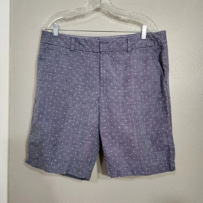 Женские шорты Tommy Hilfiger из льняной смеси Chino синие горошек размер 12 - Изображение 1 из 4