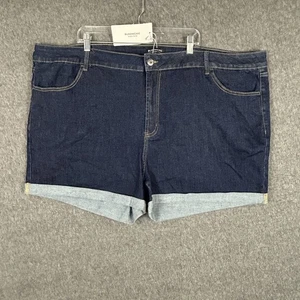 Bloomchic Denim Shorts Womens US 28 UK 32 EU 58 Blue Stretch Rolled HemPlus Size - Picture 1 of 16