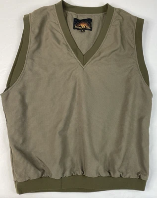 Chaleco de Golf SUN MOUNTAIN XL Beige Oliva Cuello en V Rendimiento Forrado Manga Activa Foto 1 de 4