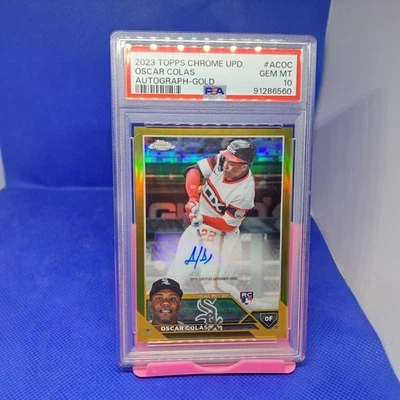 2023 Topps Chrome Update - Autographs Oscar Colas #AC-OC Gold. 19/50 Pop 3 - Image 1 of 2