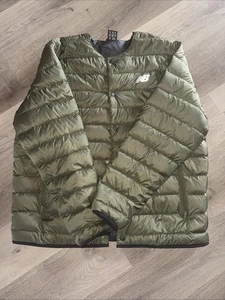 New Balance Hooded Puffer Tech Jacket - Men’s 2XL - Olive Green - Picture 1 of 5