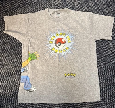 Vintage 1999 Pokemon Pokeball Ash T Shirt I've Got the Power All Over Youth XL - Image 1 of 4