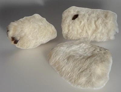 Vtg Authentic Rare Child’s White Fur Set Purse•Hat•Hand Warner-Muffler — 第 1/4 张图片