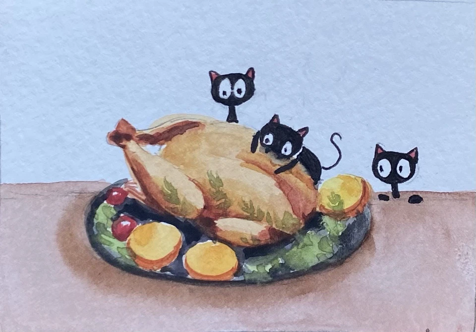 ACEO Original Mixed Media Painting Art - Image 1 of 1