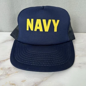 CAPPELLO BERRETTO CAMIONISTA MAGLIA BLU MILITARE VINTAGE MARINA - Foto 1 di 8