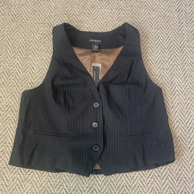 Lane Bryant Women's Plus Size Pinstripe Vest, Brown Gold Size 18, NWT - Image 1 of 4