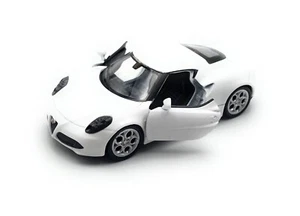Modellino auto Alfa Romeo 4c 1:34-39 bianco veicolo in miniatura - Foto 1 di 4