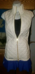 Graced By Grit Womens Cozy Core Quilted Stretch White Vest Size Medium  - Picture 1 of 5