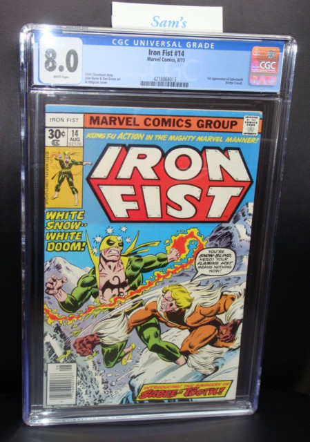 IRON FIST #14 (1977) - GRADE 8.5 - 1ST APPEARANCE OF SABRETOOTH -  CLAREMONT!