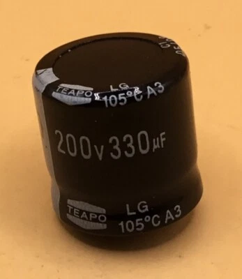 Teapo 330uF 200V Aluminum Electrolytic Snap In Capacitor LH20000Y0330Y14 - image 1 of 4