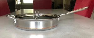 Całkowicie platerowany 3-kwarty miedziany rdzeń ze stali nierdzewnej jednokolorowe wykończenie rondle - z pokrywką - Zdjęcie 1 z 3