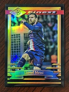2022-23 Topps Finest Flashbacks UEFA Lionel Messi Black Refractor #/25 SP PSG - Picture 1 of 2