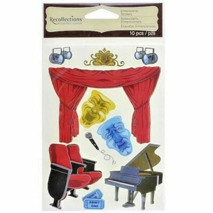 Recollections Signature MUSICAL SHOW Dimensional Stickers - 10 pcs - Picture 1 of 1