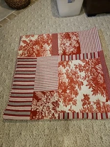 Pottery Barn Patchwork Redmatine Toile Patchwork Stripe Queen Quilt - Picture 1 of 3