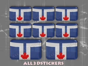 8 pegatinas 3D con cúpula de resina bandera de Toronto - calcomanía adhesiva vinilo - Imagen 1 de 1