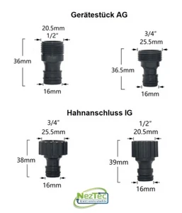Hahnanschluss IG / Gerätestück AG Kunststoff Schlauchverbinder Kupplung - Bild 1 von 5