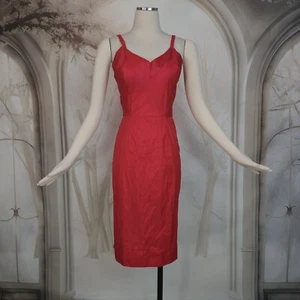 Abito vintage anni 50 slip semplice rosso pinup hollywood glamour anni 50 - Foto 1 di 13
