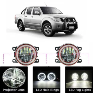 LED Fog Light Kit Angel Eye Rings DRL Daytime Running Lamp Fit For Nissan Navara - Bild 1 von 10