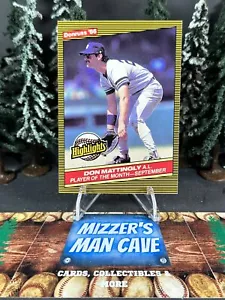 1986 Donruss Baseball Highlights Don Mattingly Yankees Player of the Month 48 - Picture 1 of 2