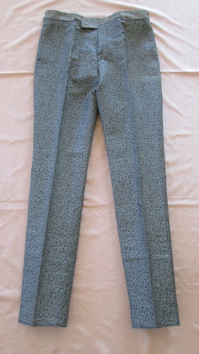 pantalone uomo Bottega Veneta nuovo senza etichette LINO COTONE BLU tessuto fibbie 52