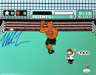 Mike Tyson Signed Autographed 11x14 Photo JSA & Mike Tyson Authentic Punch Out - Image 1 of 2