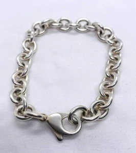 Tiffany & Co Sterlingsilber Herren Unisex Rolo 7,5" Runde Gliederkette Armband - Bild 1 von 11