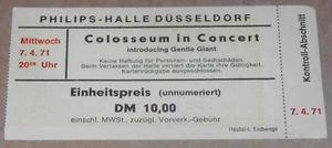 COLOSSEUM IN CONCERT 07-04-71 DÜSSELDORF Ticket Konzertkarte Eintrittskarte - Picture 1 of 1