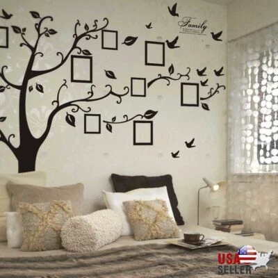 Family Tree Wall Decal Sticker Large Vinyl Photo Picture Frame Removable US Gift - Image 1 of 4