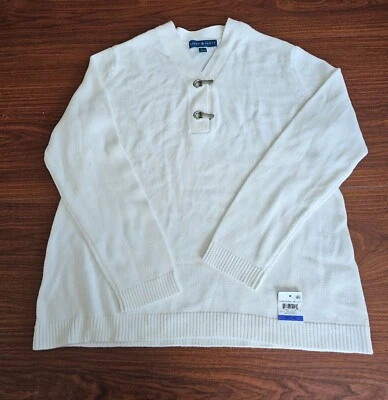 Suéter para mujer talla Petite XL Karen Scott Henley en blanco-nuevo con etiquetas Foto 1 de 4