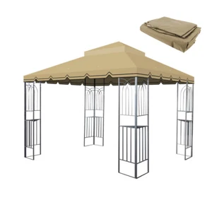 Outdoor Patio Gazebo Replacement Canopy Double Tiered Gazebo Tent Roof Top Cover - Picture 1 of 9