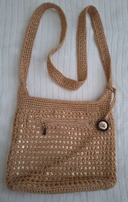 The Sak Tan Crochet Crossbody Open Weave With Gold Metallic Background/Bag Charm - Image 1 of 4