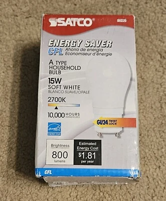 Satco S8225 15A19/27/GU24 DAMAGED BOX - Image 1 of 2