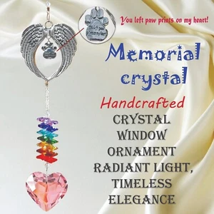 Sympathy Grief Gift for Lose of Loved Ones, Memorial Suncatcher with 45mm Heart - Picture 1 of 84