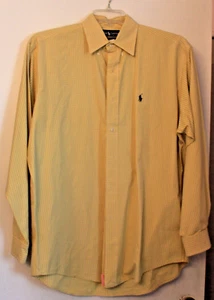 Ralph Lauren Blake Button down Yellow Blue Checks Mens Long Sleeve Cotton Shirt - Picture 1 of 7