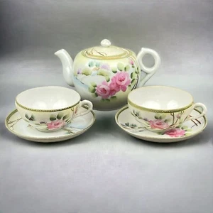 Tazas tetera antiguas Nippon JE-OH rosas pintadas a mano Japón - Imagen 1 de 21