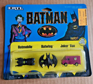 1989 Ertl DieCast Batman 3 Vehicle Set in Package
