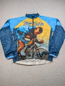 Chaqueta de aleación para ciclismo para hombre pequeña Major Taylor negra ciclón azul gráfico - Imagen 1 de 8