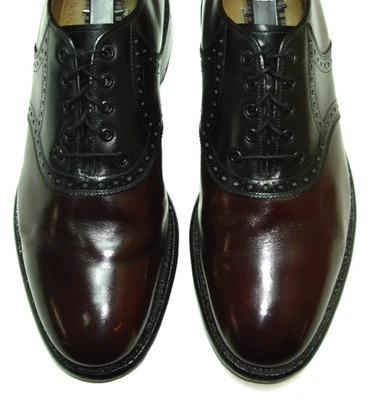 Sapatos Oxford Sela Masculino de Couro Preto e Borgonha JOHNSTON & MURPHY Tamanho 9 - Imagem 1 de 4