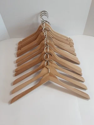 Vintage Adult Wooden Hangers Set Of 12-17" Long. (2) - Image 1 of 4