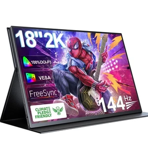 144Hz Gaming Monitor 18 Zoll IPS Tragbarer Bildschirm 2560x1600 DHR 100% DCI-P3 - Afbeelding 1 van 7