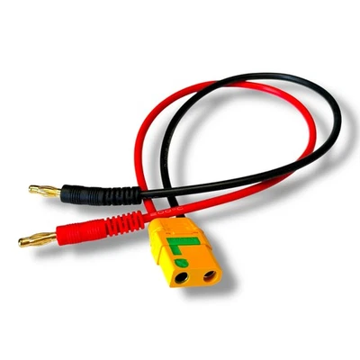 Antiblitz Ladekabel 4mm Bananenstecker auf XT90S 2Pin Female LiPo Akku 14AWG RC - Bild 1 von 4