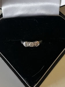 Three Round Brilliant Cut Stone Diamond Engagement Ring - Picture 1 of 5