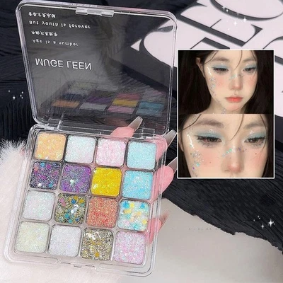 +16 Color Eye Shadow Palette Colorful Artist Shimmer Glitter Powder F2O4 - Image 1 of 4