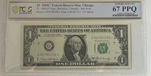 1969 C $1 Star 67 PPQ Federal Reserve Note Chicago FR1906-G PCGS SUPERB GEM UNC - Picture 1 of 2