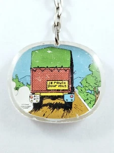 PORTE-CLES - CAMIONS BERLIET 1960s - Façon Dessin BANDE-DESSINÉE Vintage Garages - Picture 1 of 3