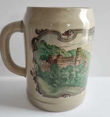 Taza de gres cerámico Heidelberg 0,5 litros Stein Tankard Alemania Occidental Foto 1 de 4