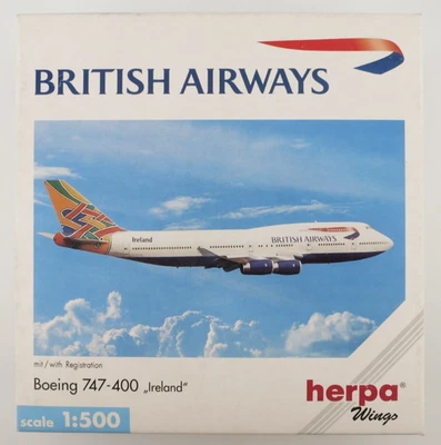 Herpa British Airways Boeing 747-400 Model - Ireland - 1:500 - 511537 - Image 1 of 4