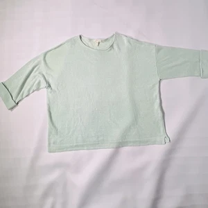 EILEEN FISHER Bio Leinen Strick T-Shirt Oberteil Gr. XL mintgrün kurzarm - Bild 1 von 14