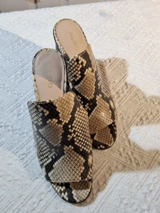 Snakeskin Sandals By Aldo 3.5 Inch Heels, Womens size 8 Dressy Clubbing  - Picture 1 of 10